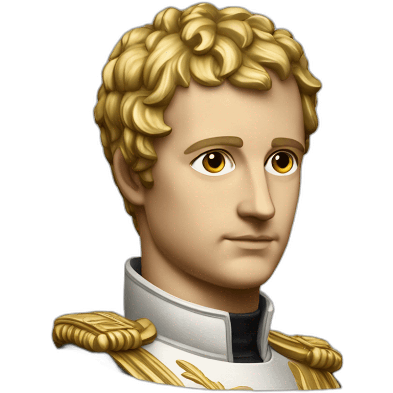 Laurel wreath on short hair serious napoleon bonaparte golden statue emoji