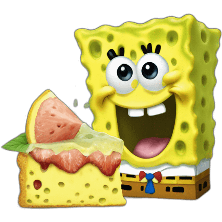 Spongbob eating finn the human emoji