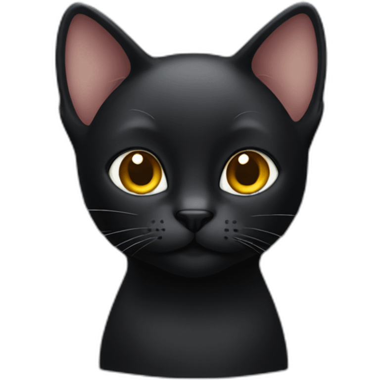 black cat with big ears emoji