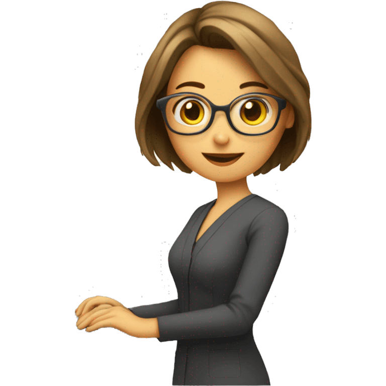 Profesora con computadora sin guardapolvos  emoji