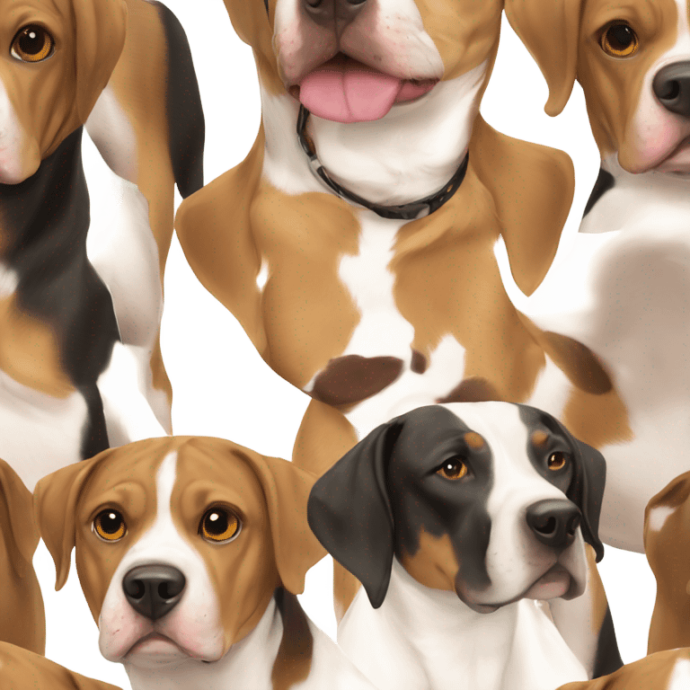 Beagle lab Pitbull tan and brown and black  emoji