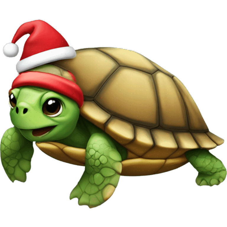 Turtle with Santa hat emoji