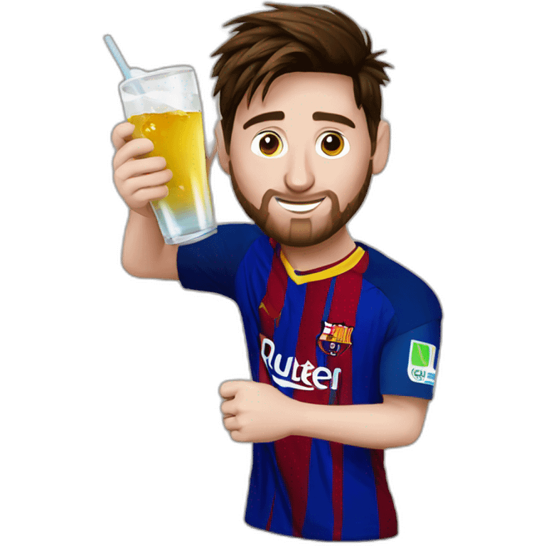 Leo Messi drinking argentinean Mate drink emoji