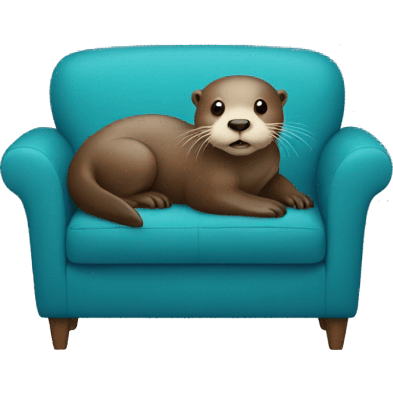 otter sitting on a blue sofa emoji