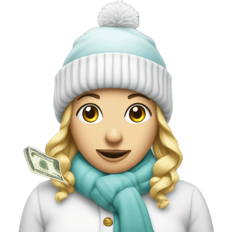 snowwoman with money emoji