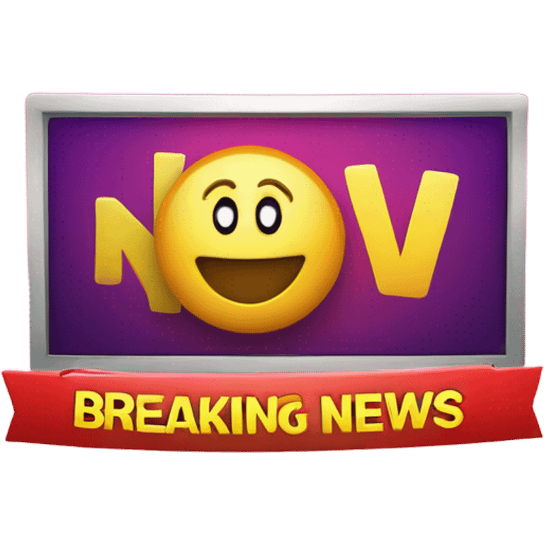 A professional breaking news banner with the word "NEW" glowing in bold text, set on a modern gradient background with ticker-style elements. emoji