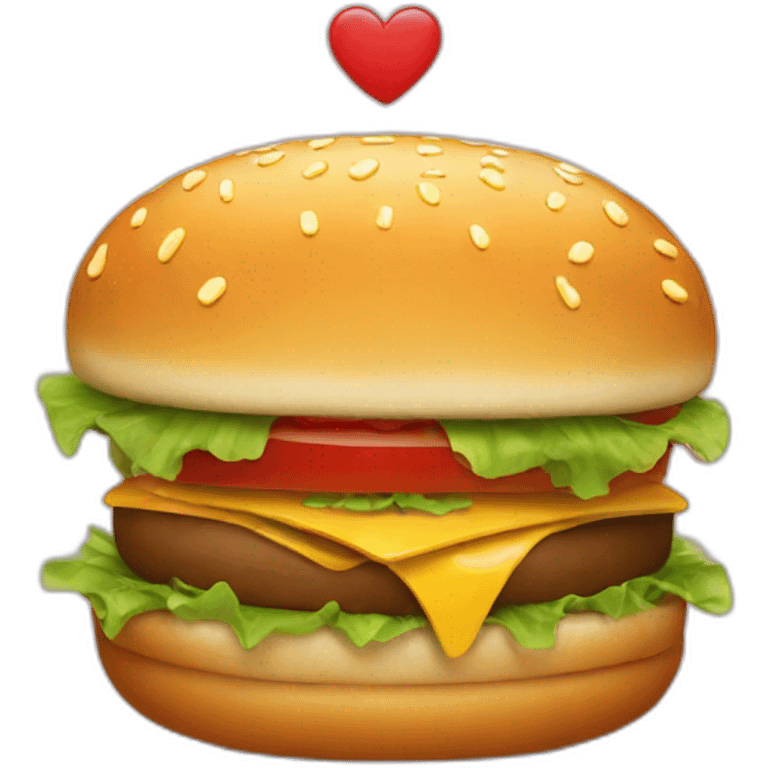 hamburger in love emoji