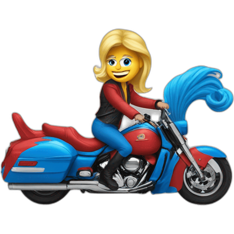 trump rides a smurfette emoji