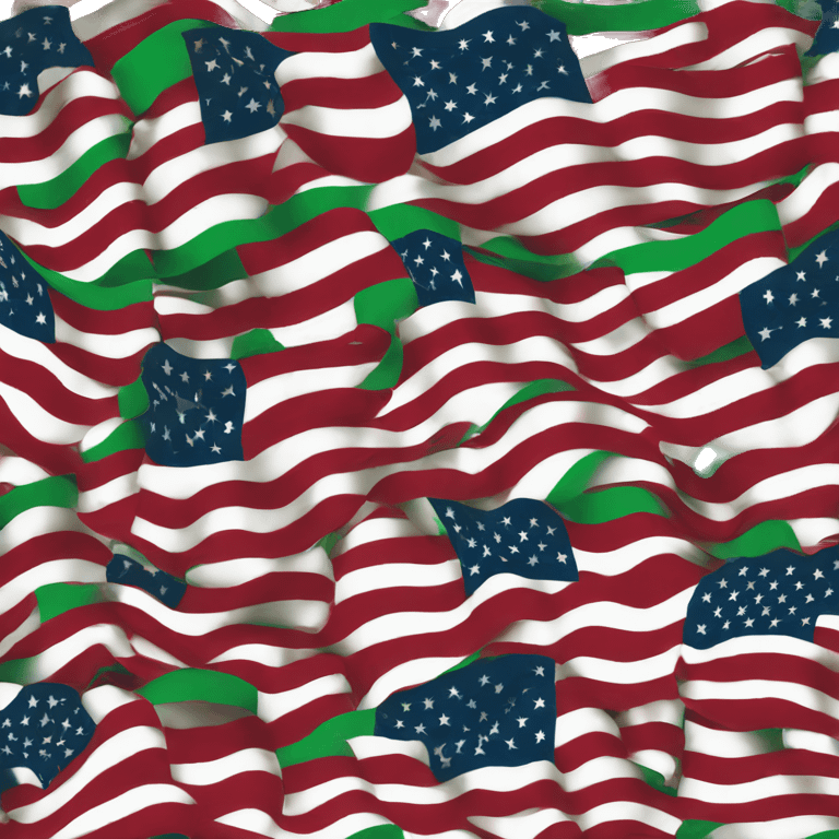 American flag with red black and green emoji