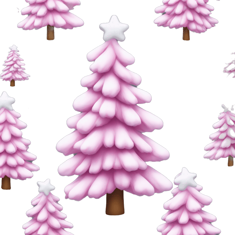 christmas tree with snow pink  emoji