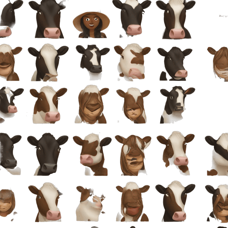 Cowgirl wearing cow print emoji