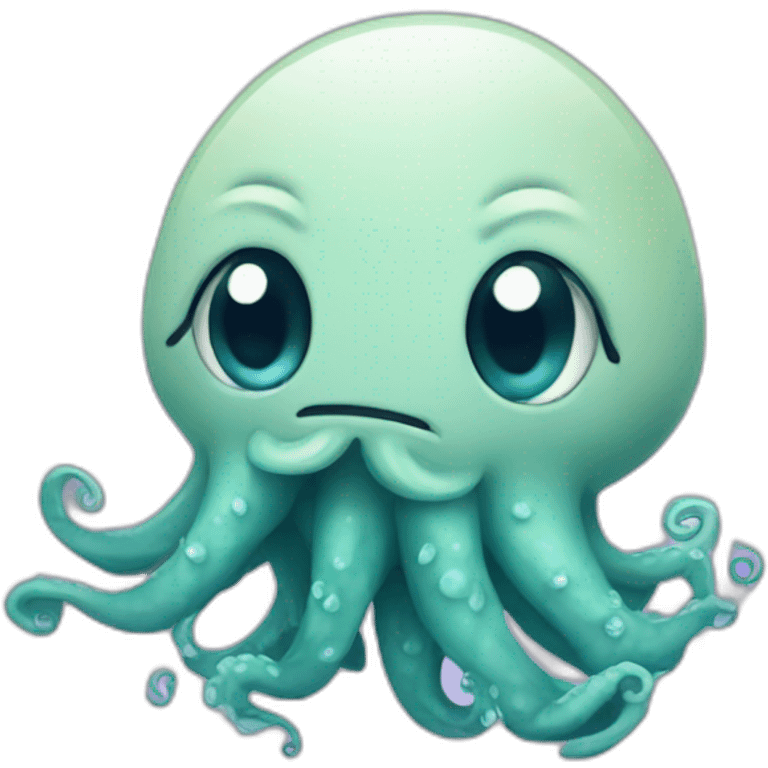 Cute kraken cute face crying emoji