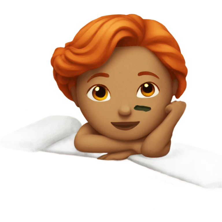 Red hair girl in spa relaxing  emoji