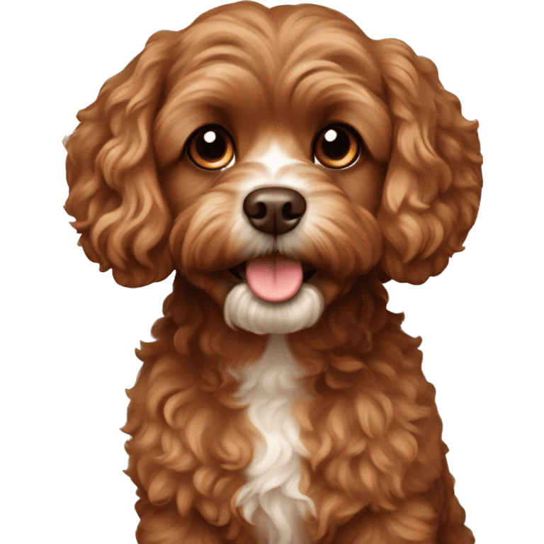 Brown cavapoo dog emoji