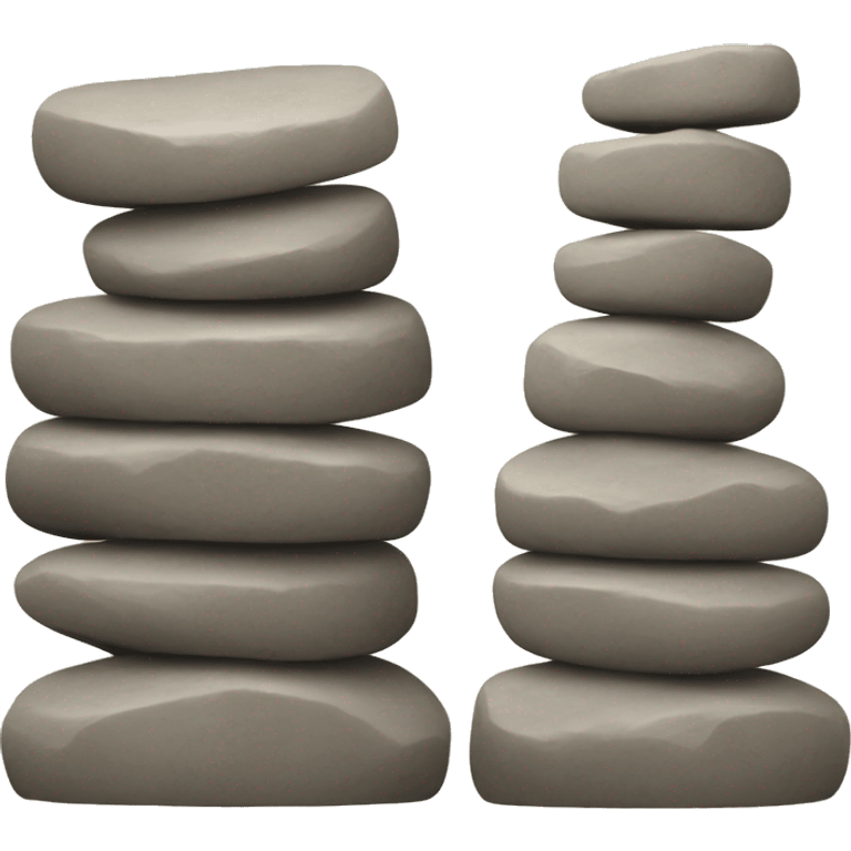 curved leaning tower of stacked boulders smaller at top emoji