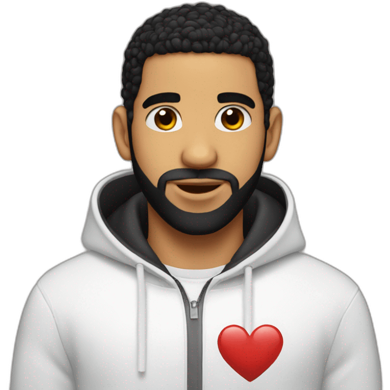 drake with heart hair emoji