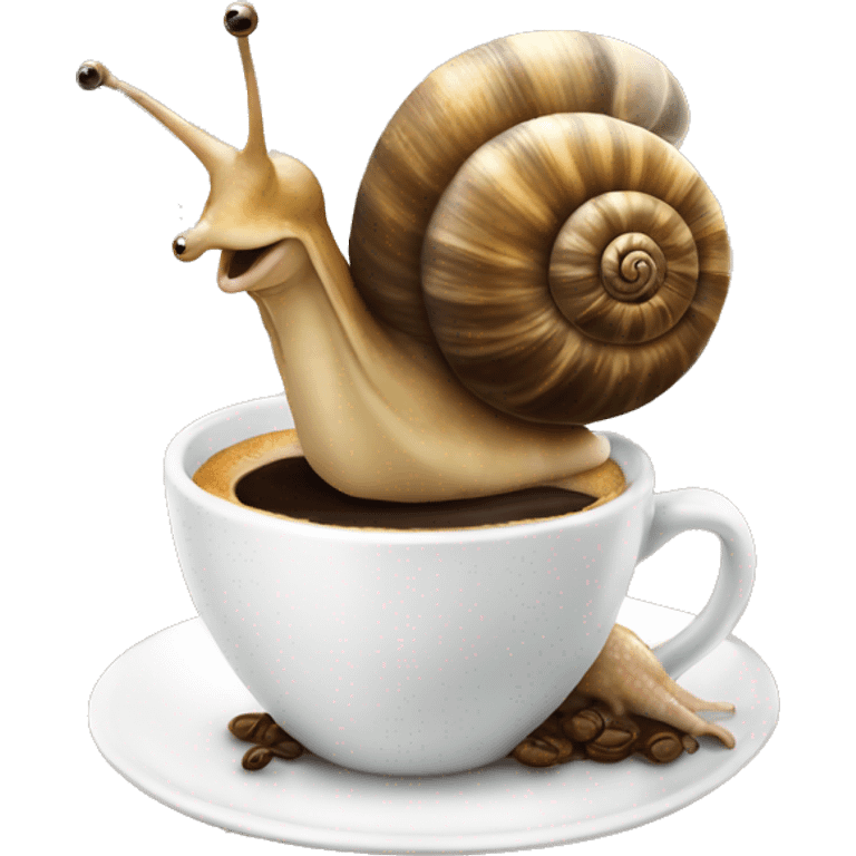 Snail enjoying her owncoffee emoji