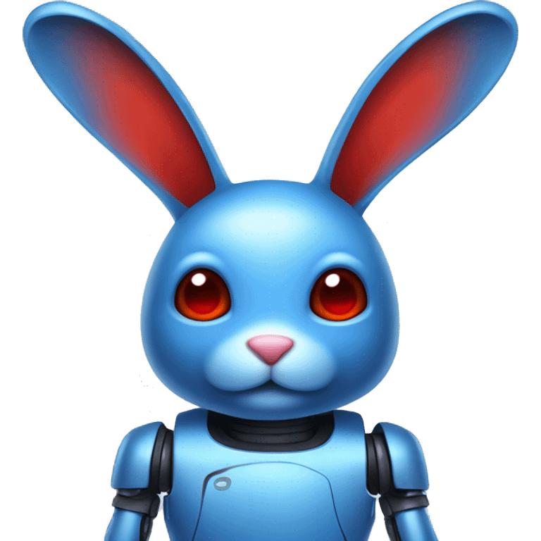 blue robot rabbit with red cheeks emoji