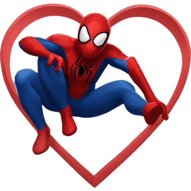 Spider-man with a heart emoji