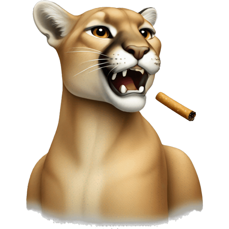 A puma smoking emoji