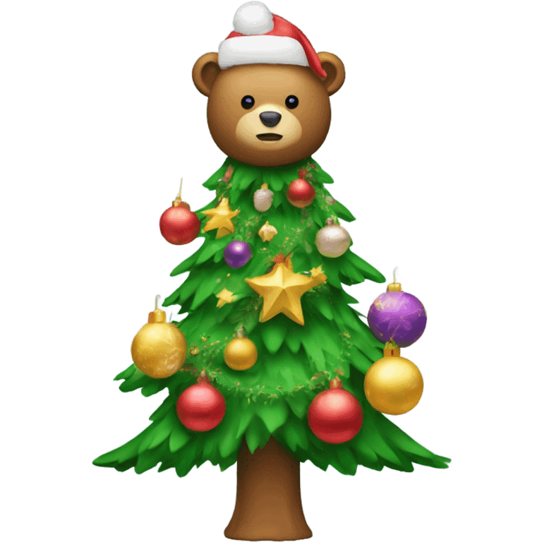 Bear decorating a Christmas tree  emoji