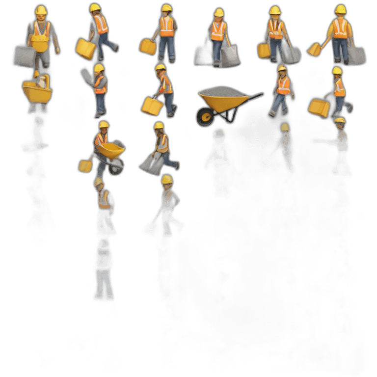 Construction site staff carrying a wheelbarrow emoji