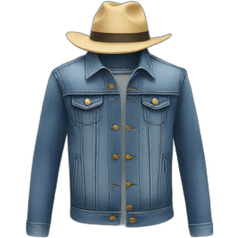 jeans jacket and hat emoji