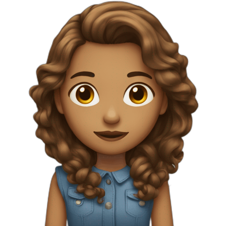 Fille avec des cheveux brun emoji