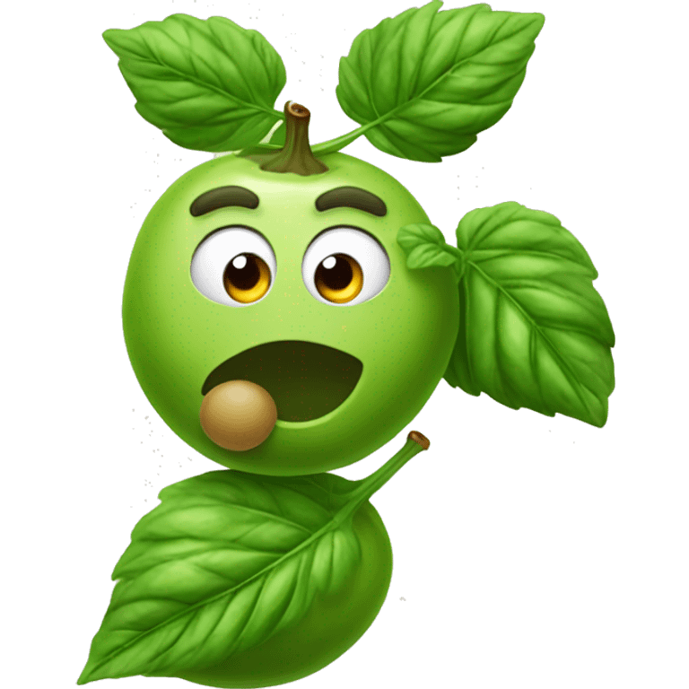 Gooseberry eating basil emoji