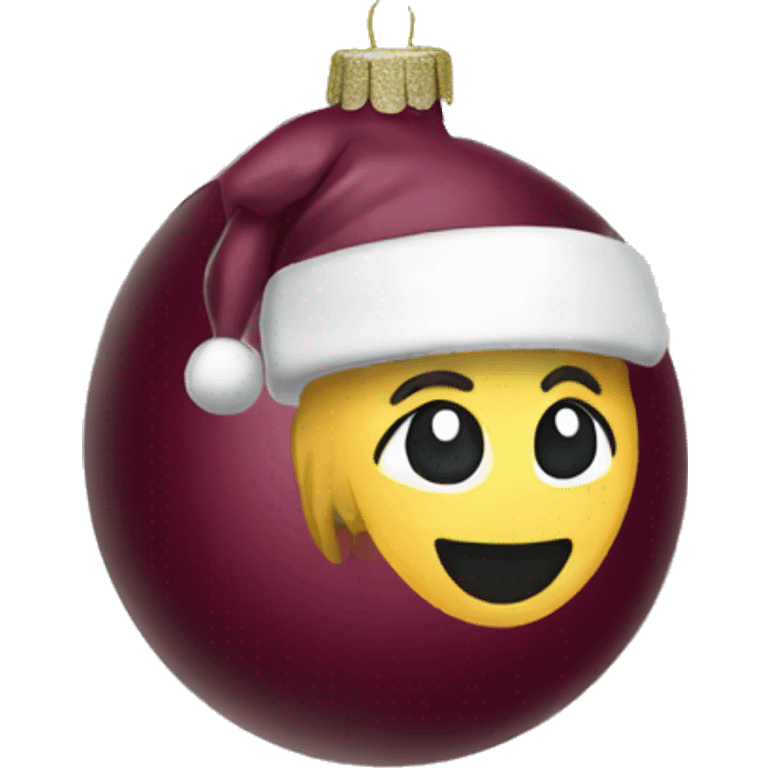 Burgundy Christmas ornamen emoji