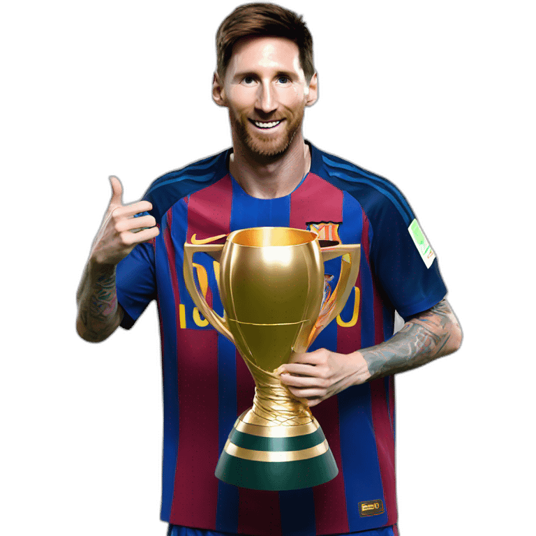 leo messi lifting world cup trophy emoji