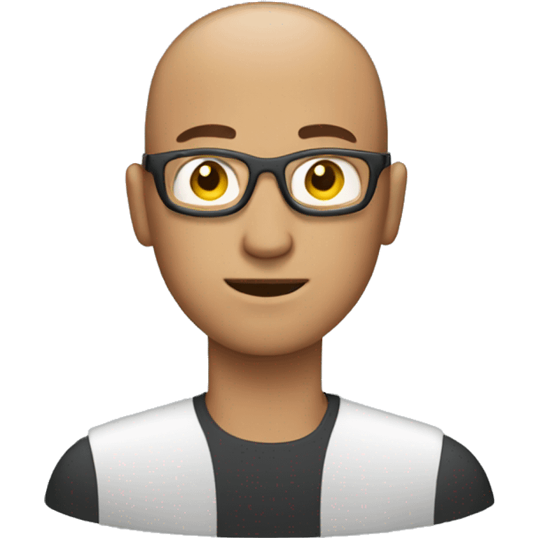 man with buzzcut on computer emoji