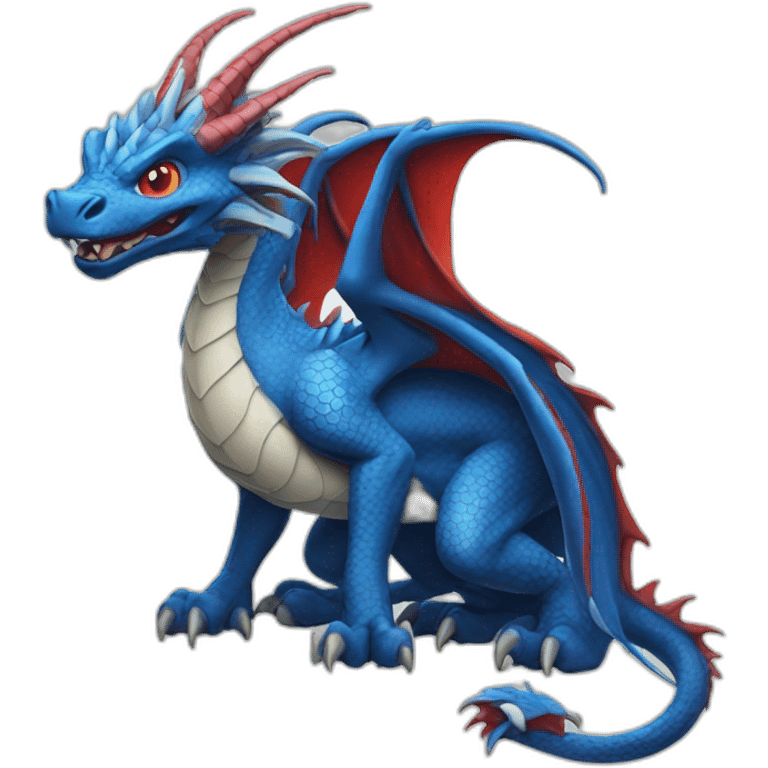 blue dragon with red eyes emoji