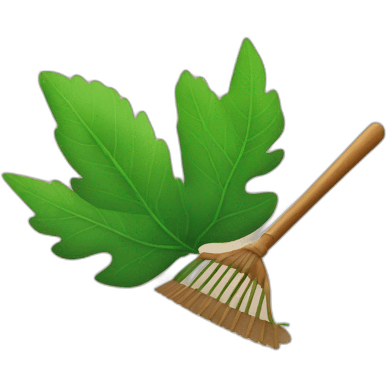 Rake with leaves emoji