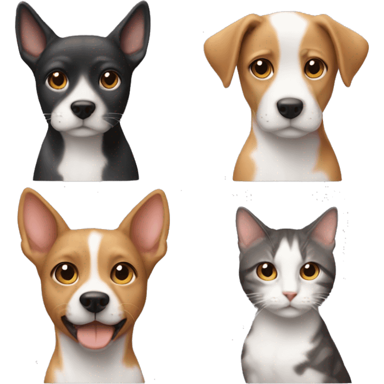 A dog and a cat mix with a male and female part emoji