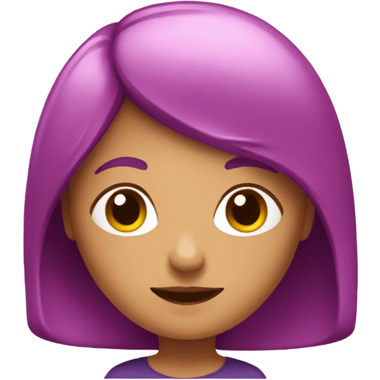 Pink hair girl with eggplant emoji