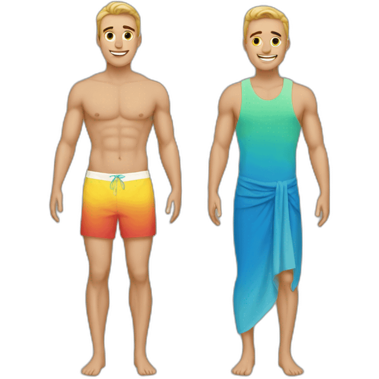 gay male couple in beach emoji