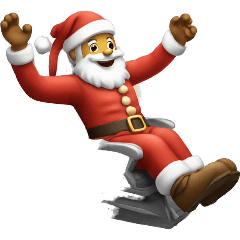 Santa Clause riding plane  emoji