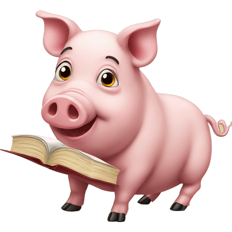 pig with book emoji