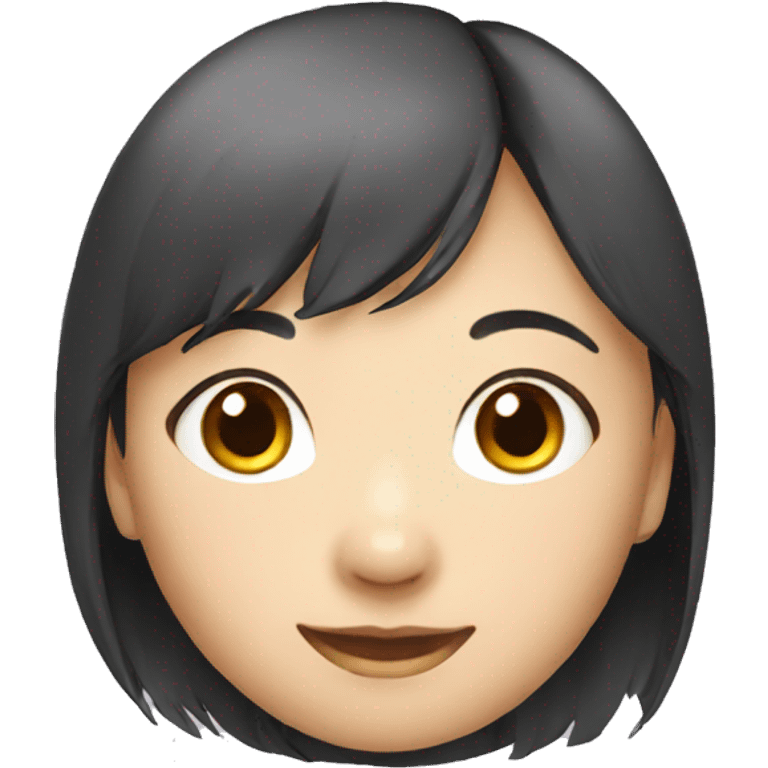 chinese girl, round smiling face emoji