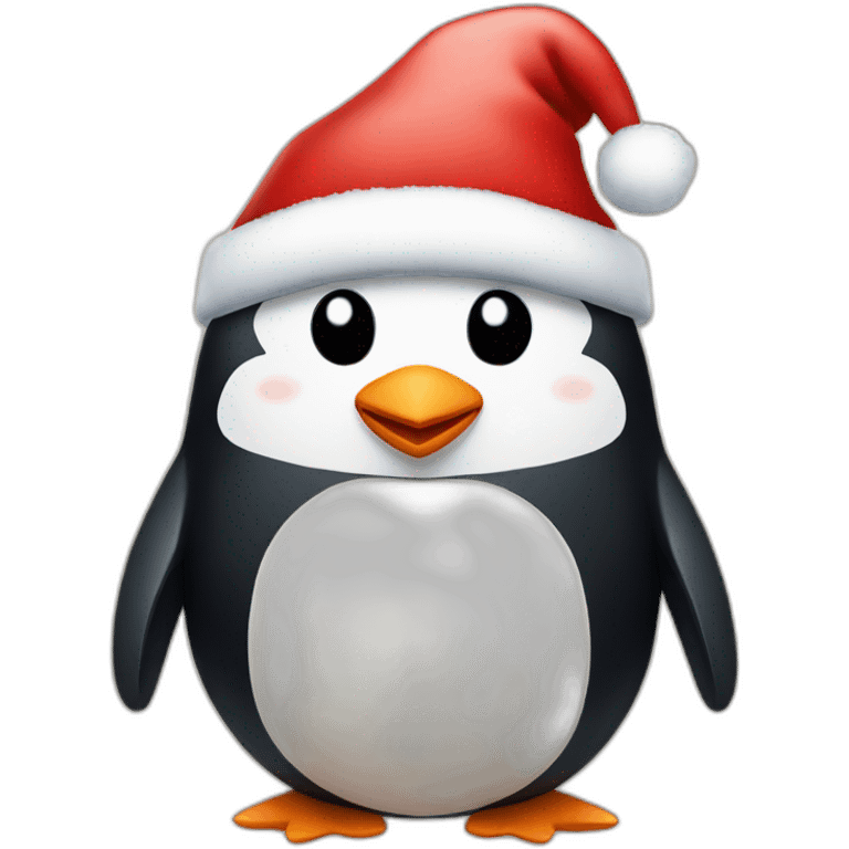 penguin with santa hat emoji