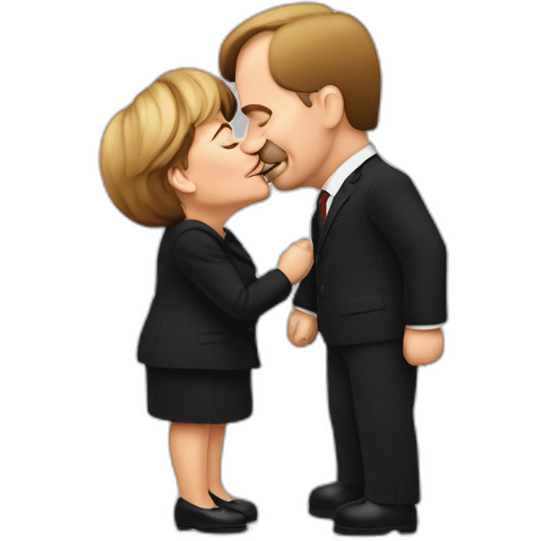 thatcher kissing merkel emoji