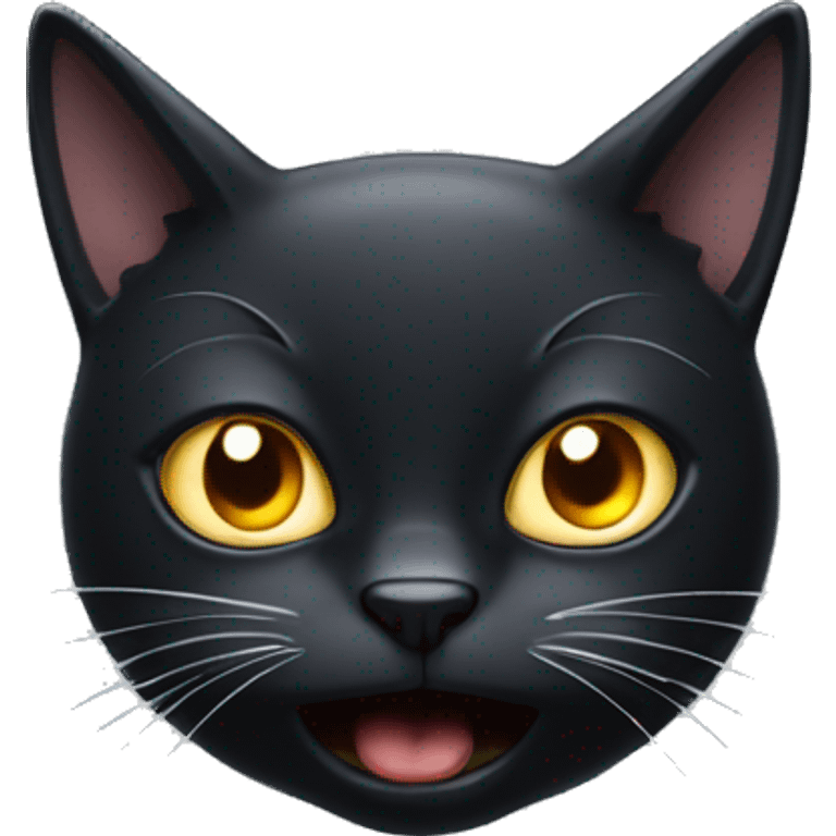 mad black cat with white whiskers emoji