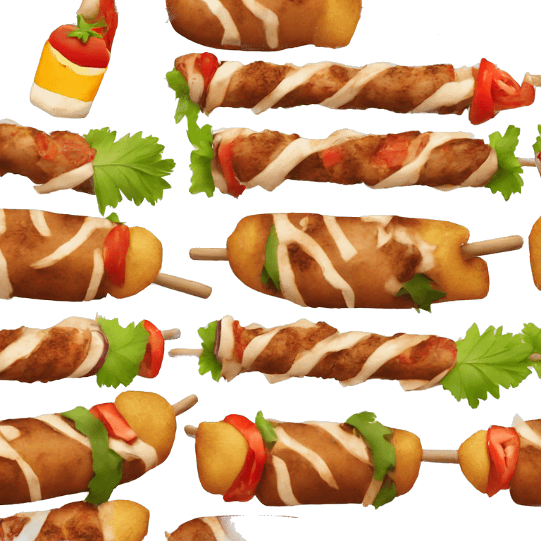 A KEBAB COOKING IN A WOOD FIREA KEBAB  emoji