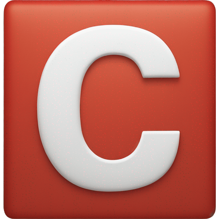 white letter C placed in a red square emoji