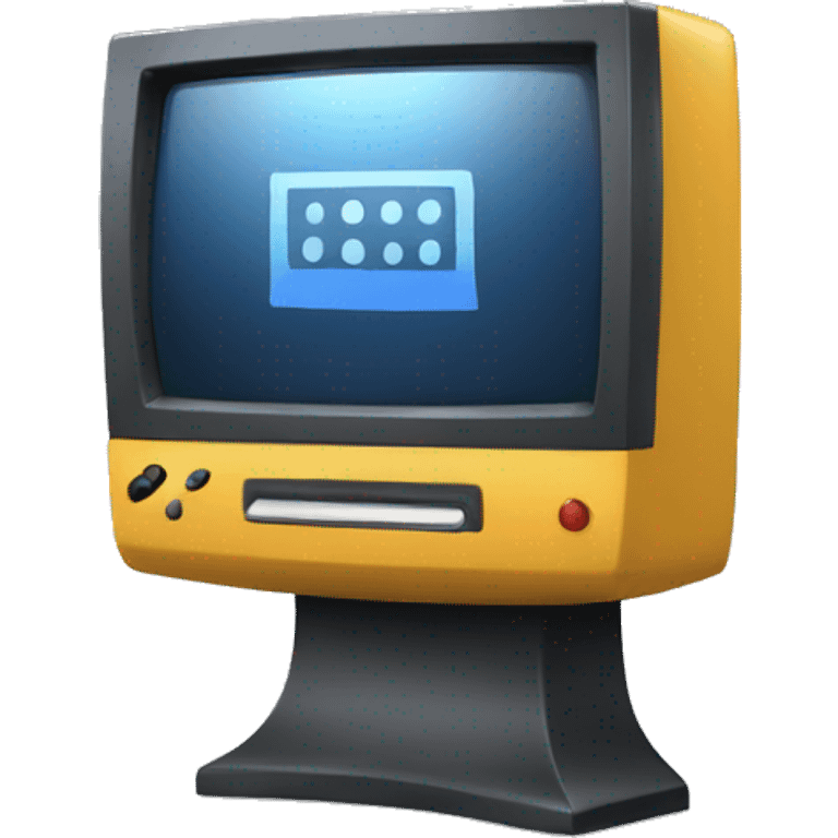 monitor with videogame playing emoji