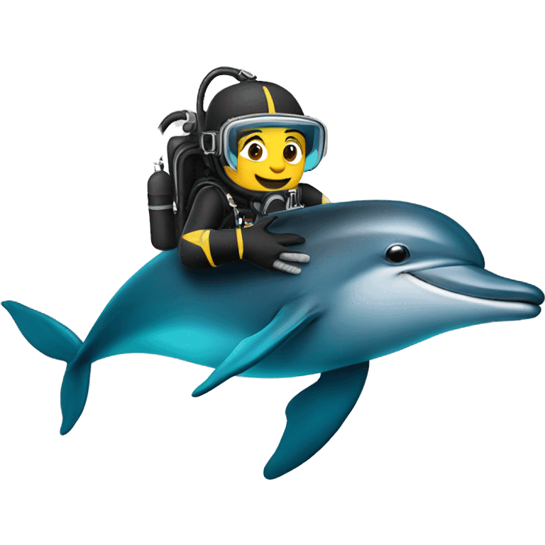 Scuba diver and dolphin  emoji