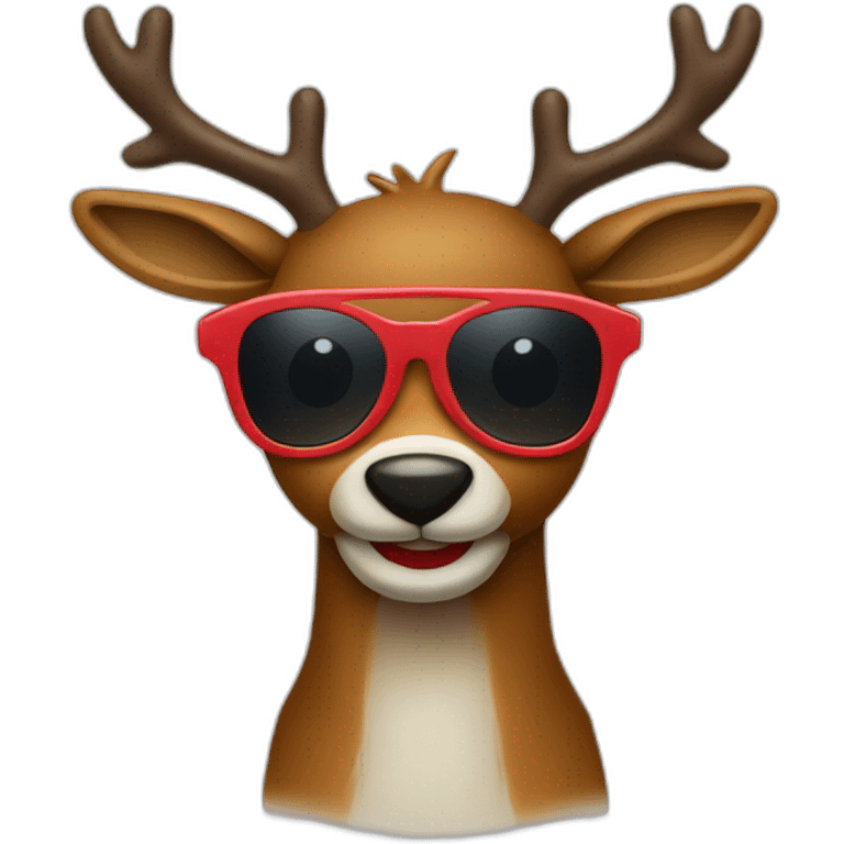 sunglasses christmas reindeer red nose emoji