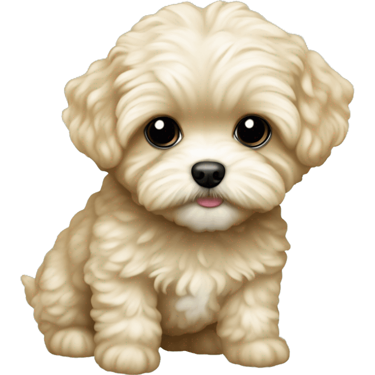 Blonde adorable toy teacup maltipoo  emoji