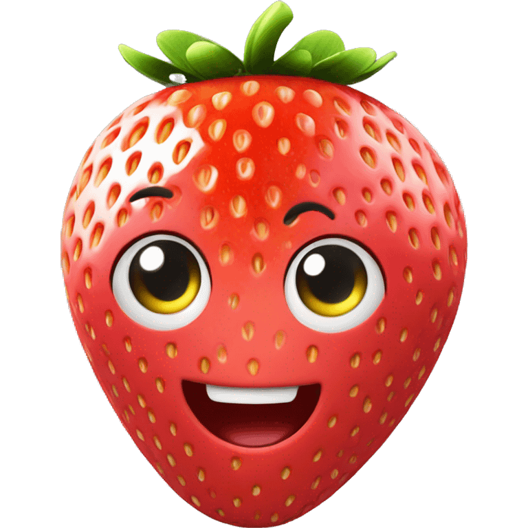 3d animated beautiful Strawberry  emoji